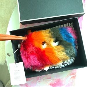 Anya Rainbow Fur clutch